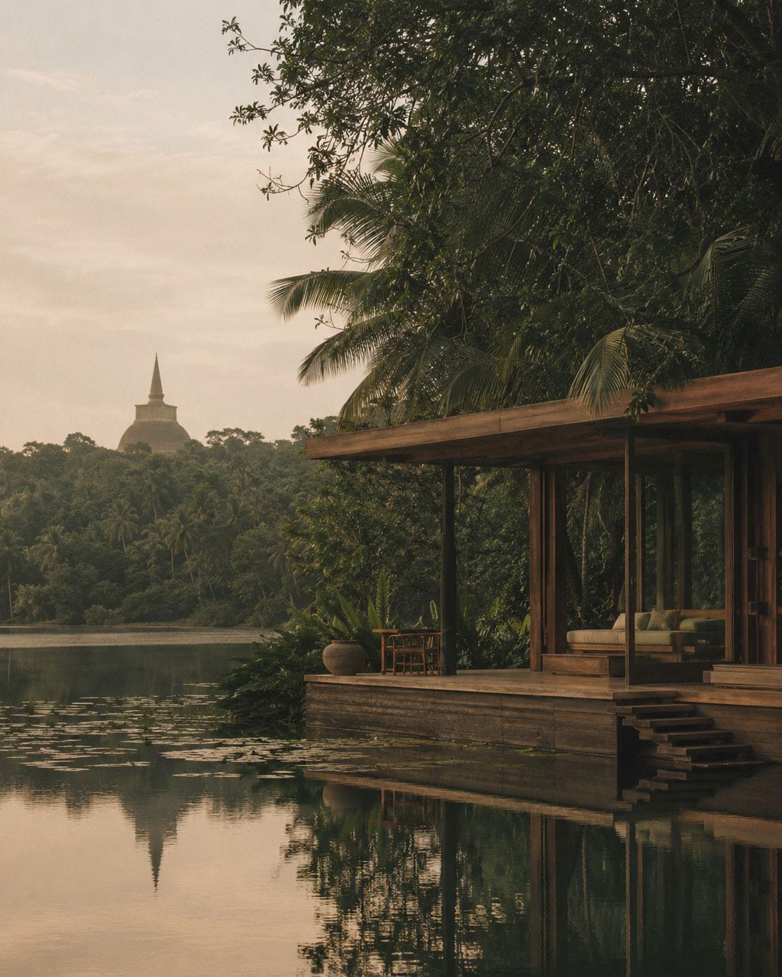 Polonnaruwa, lakeside villa